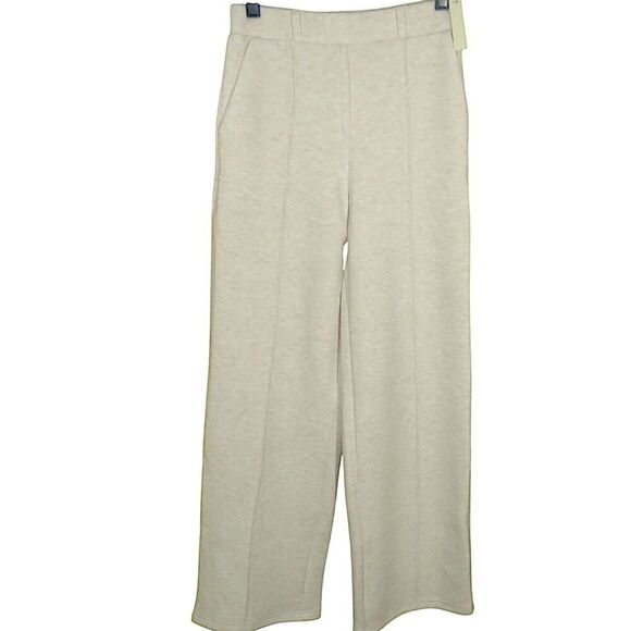 OGL FuzzLuxe Wool Blend High Waist Straight Leg Pull On Pants Beige Size Medium - Picture 1 of 7